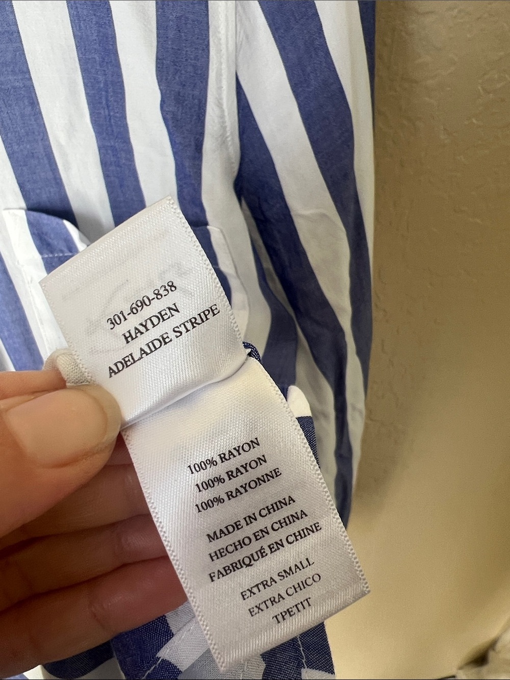 Rails Hayden blue and white thick stripe button down blouse - Picture 6 of 7